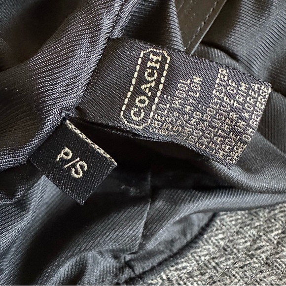 Coach Wool Herringbone Tweed Hat w/ Leather Trim - Picture 5 of 6